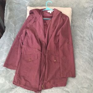 Suede oversized wine colored jacket size small